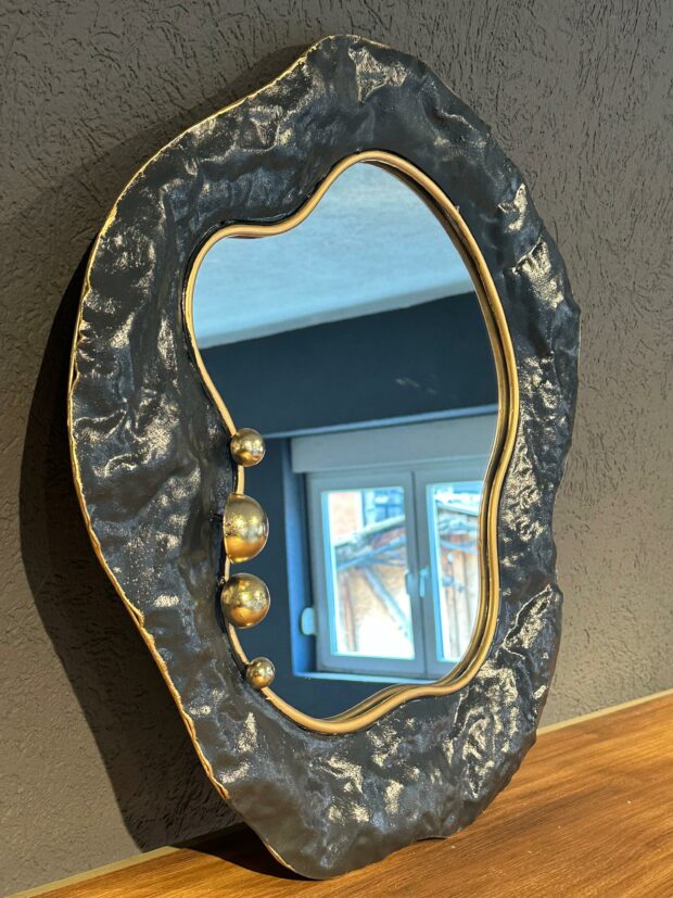 Siyah Dalgalı Desen Ayna 58x61 - Image 6