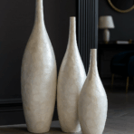 Doğal Doku Efektli Modern Vazo Seti – 20” / 30” / 40”