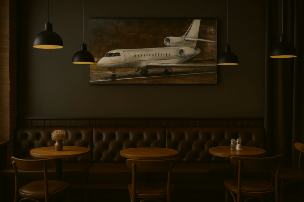 JETLINE Metal El İşçiliği Uçak Temalı Duvar Dekoru – 140x70 cm