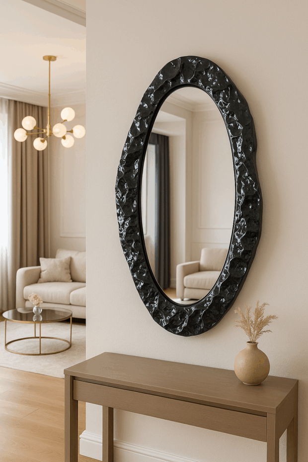 Metal Formlu Dekoratif Ayna – 59x116 cm