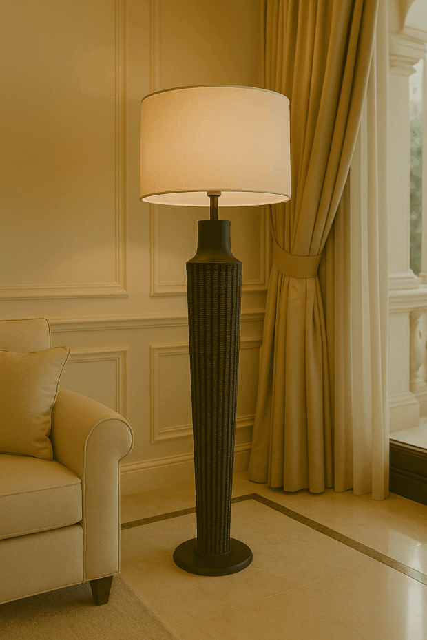 Modern Siluet Polyresin Yer Lambası – 25x25x129 cm