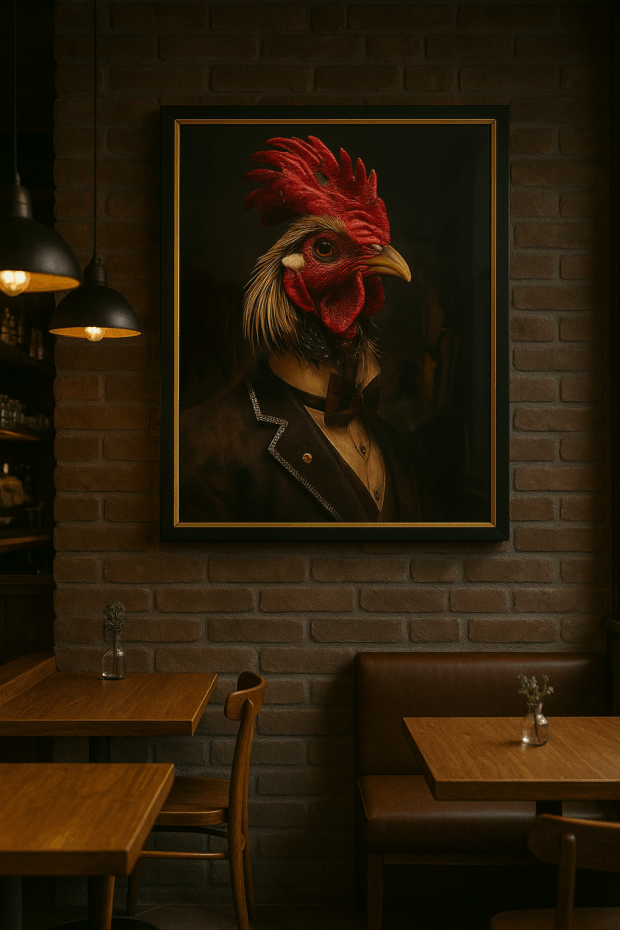 "Asil Horoz" El Boyaması Tablo – 86x66 cm
