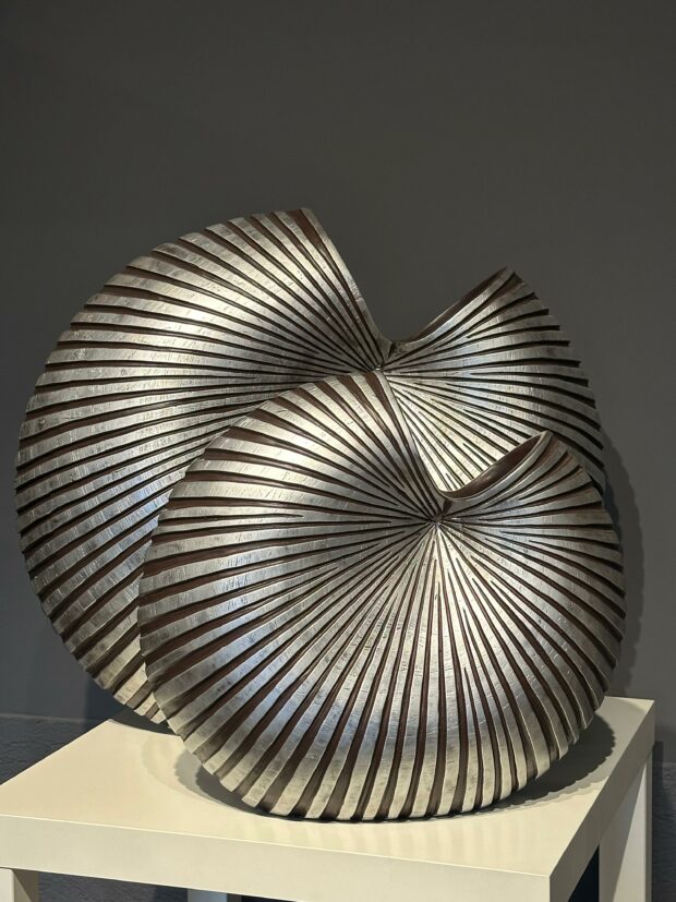 Metal Görünümlü Modern Dekoratif Vazo Seti (2'li) - Image 3