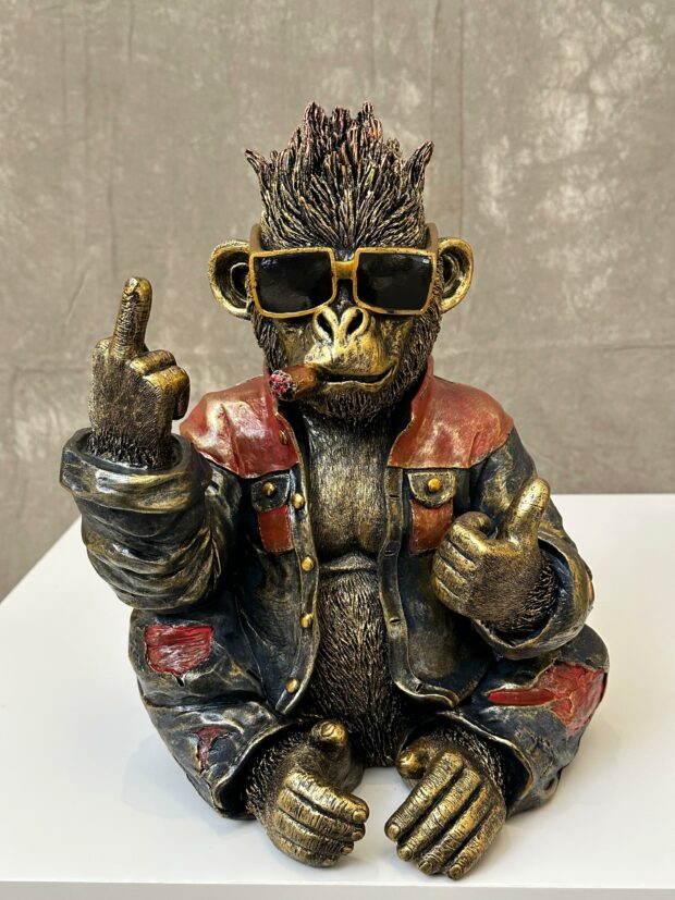 Poliresin Asi Maymun Figürü – 26 x 22 x 33 cm - Image 3