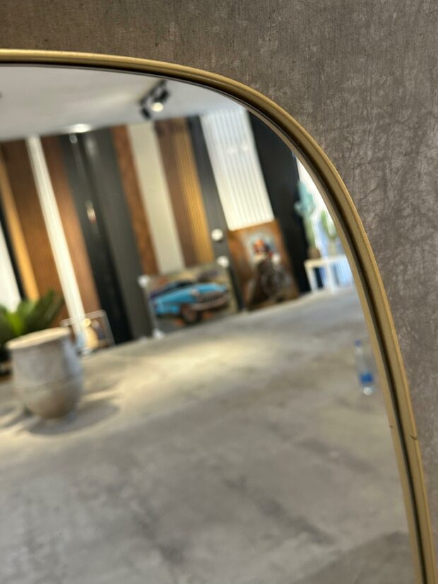 İnce Çerçeveli Gold Dikdörtgen Ayna – 140x60x4 cm - Image 2