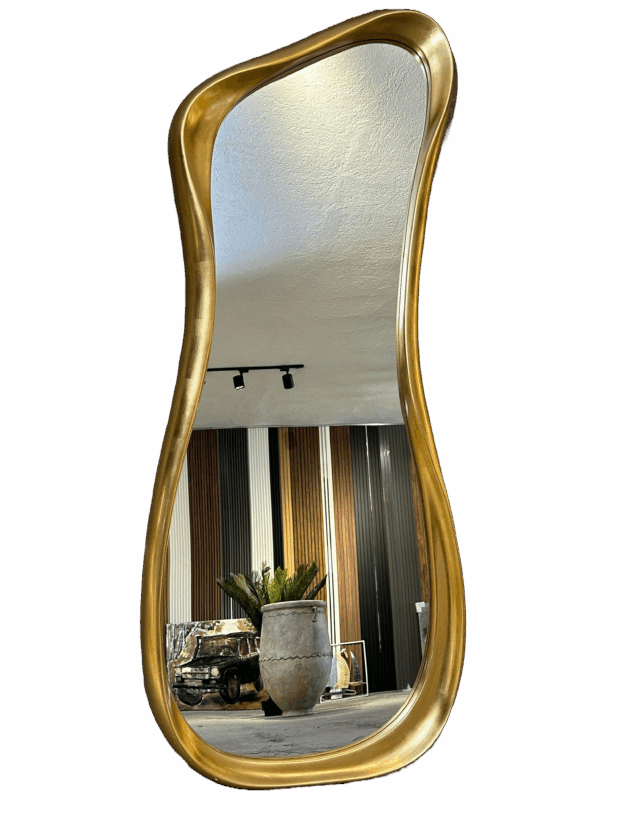 Altın Dalgasal Formda Büyük Boy Ayna – 69x172x8 cm - Image 3