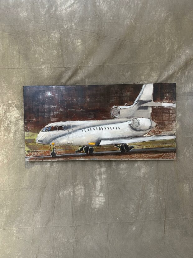 JETLINE Metal El İşçiliği Uçak Temalı Duvar Dekoru – 140x70 cm - Image 3