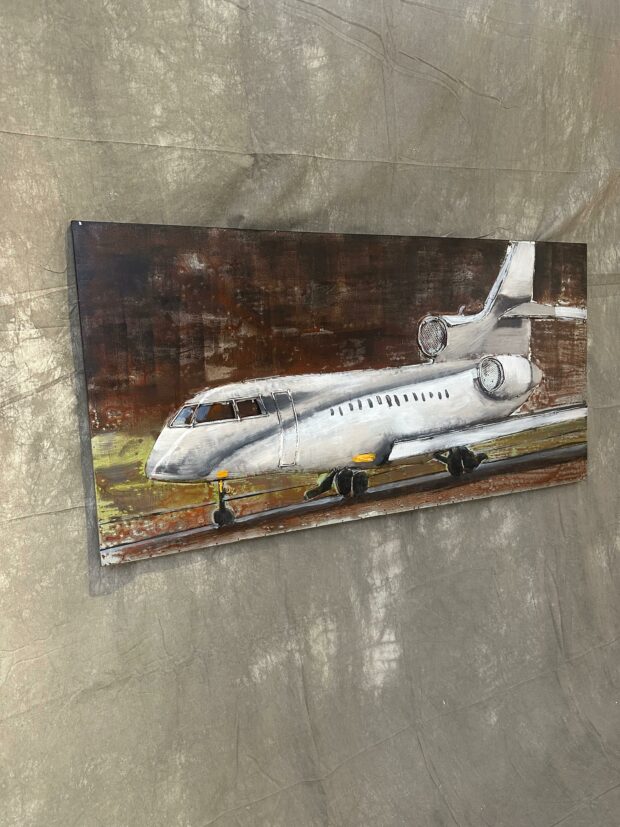 JETLINE Metal El İşçiliği Uçak Temalı Duvar Dekoru – 140x70 cm - Image 2