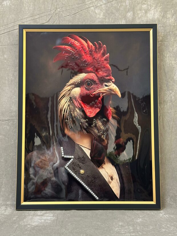 "Asil Horoz" El Boyaması Tablo – 86x66 cm - Image 2