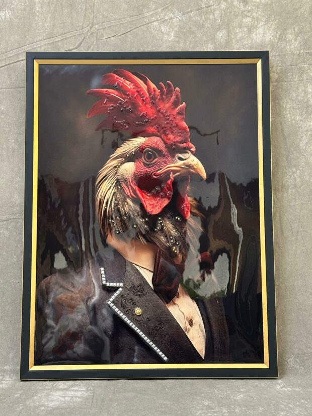 "Asil Horoz" El Boyaması Tablo – 86x66 cm - Image 3