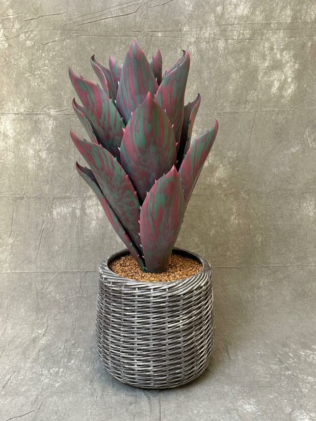 Yapay Agave Bitkisi – 110 x 43 cm (Kırmızı-Yeşil Tonlu) - Image 2