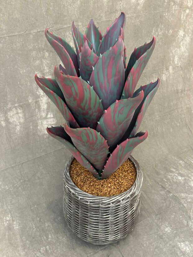 Yapay Agave Bitkisi – 110 x 43 cm (Kırmızı-Yeşil Tonlu) - Image 3