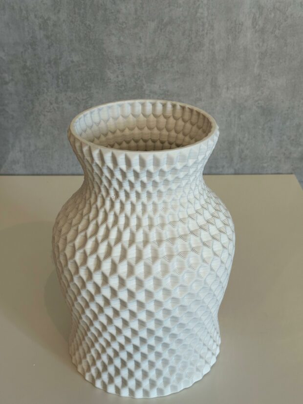 Modern Kabartma Desenli Seramik Vazo 19x19x29cm - Image 13