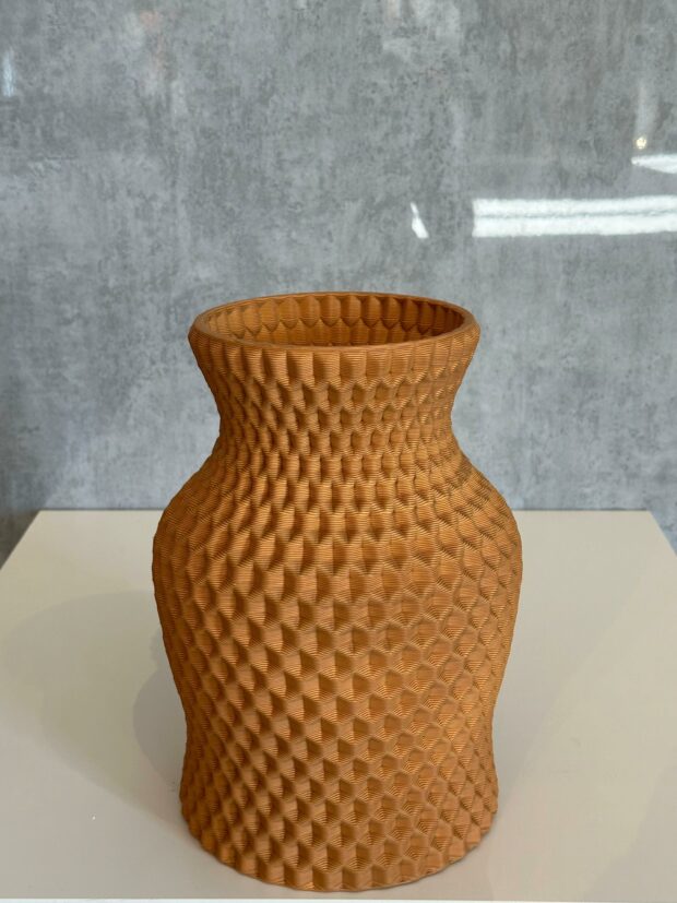Modern Kabartma Desenli Seramik Vazo 19x19x29cm - Image 8