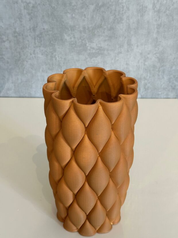 Modern Kabartma Desenli Seramik Vazo 15x15x27cm - Image 14
