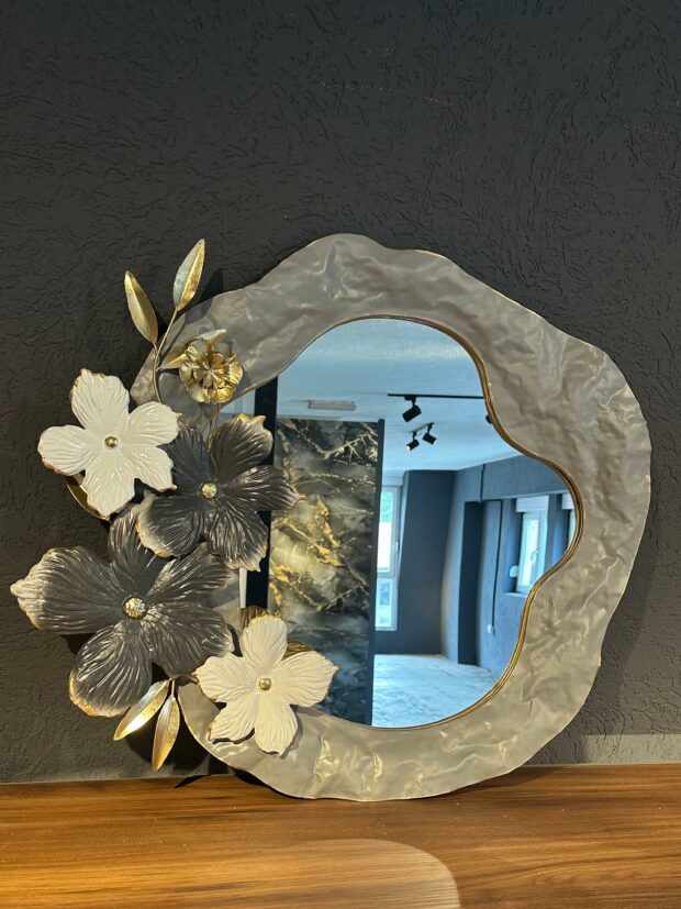 Çiçek Motifli 3D Dekoratif Ayna – 60x70x8 cm - Image 2