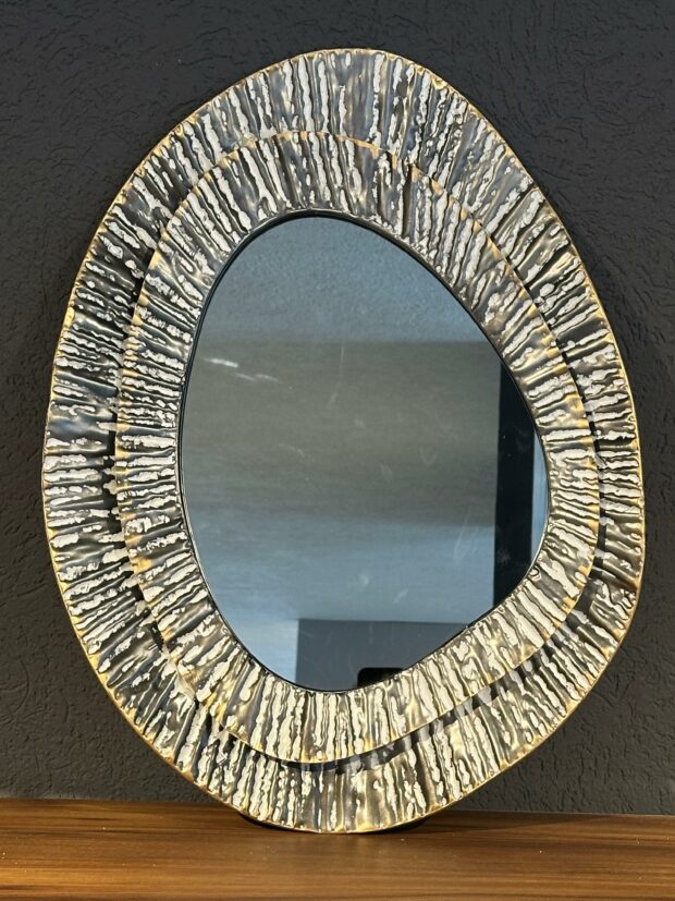 Dalga Dokulu El İşçiliği Dekoratif Ayna 48x63x5cm - Image 5
