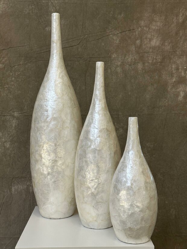 Doğal Doku Efektli Modern Vazo Seti – 20” / 30” / 40” - Image 3