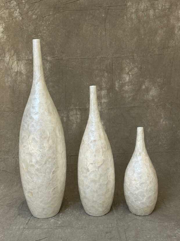 Doğal Doku Efektli Modern Vazo Seti – 20” / 30” / 40” - Image 4