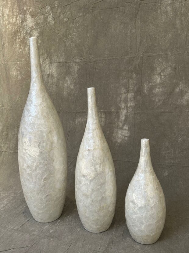 Doğal Doku Efektli Modern Vazo Seti – 20” / 30” / 40” - Image 2