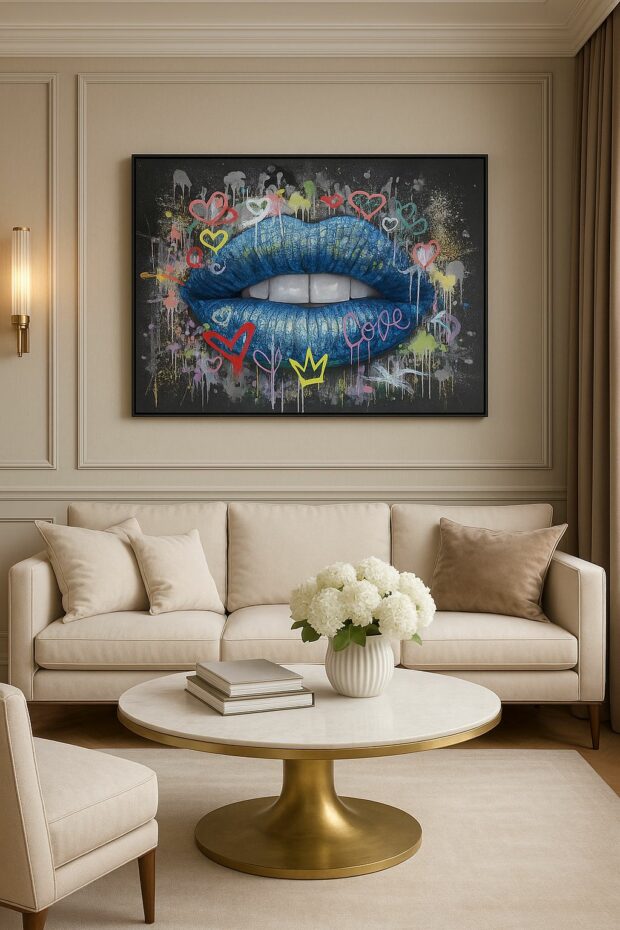 “Urban Lips” Modern Pop Art Tablo – 94x64 cm