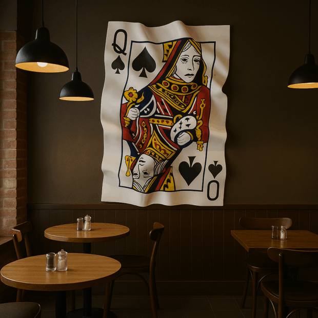 3D Dalgalı Formda Maça Kızı Duvar Panosu – 60x90x10 cm