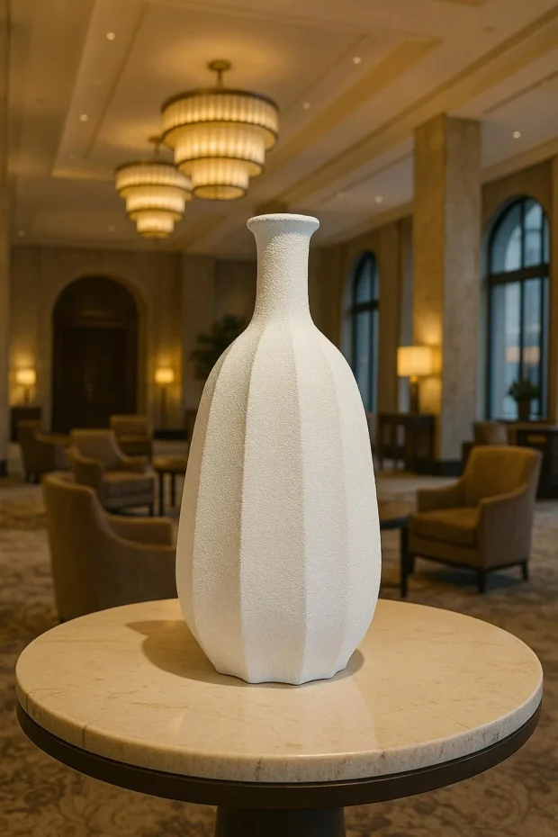 Beyaz Dokulu Modern Saksı Seti – 31” / 39” / 48”